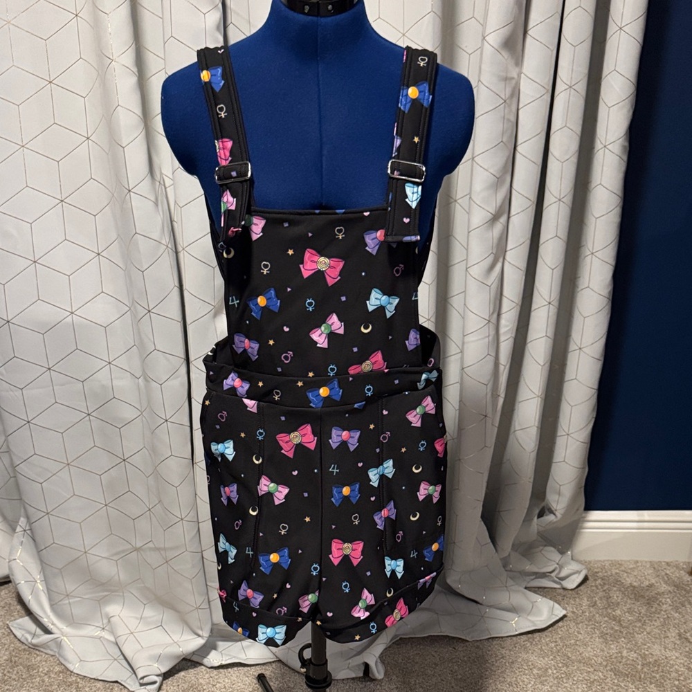 Blackmilk Black Jumpsuit with Colorful Bow Print